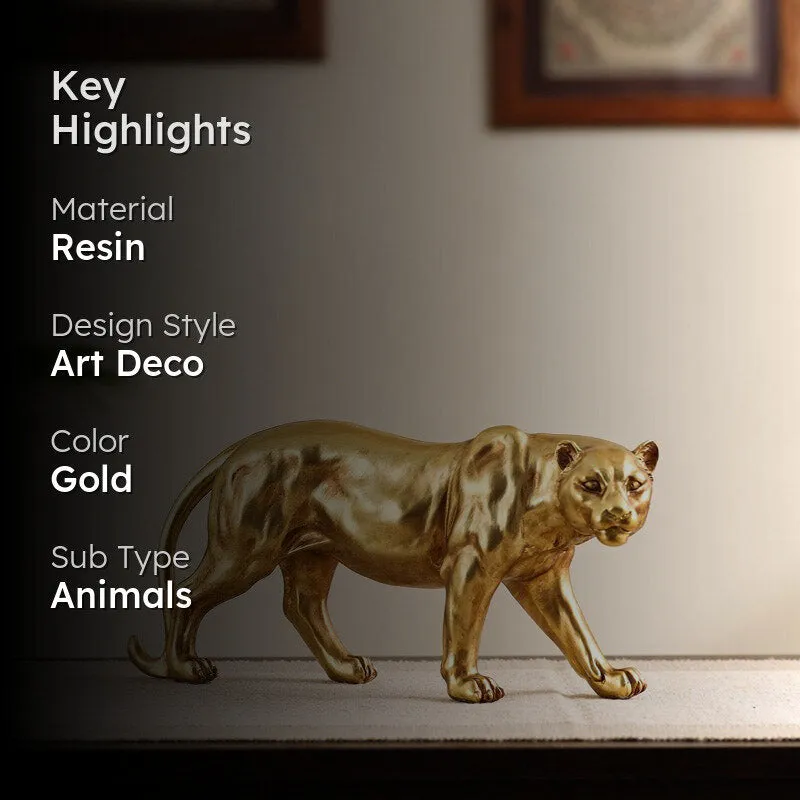 Golden Leopard Showpiece media 2