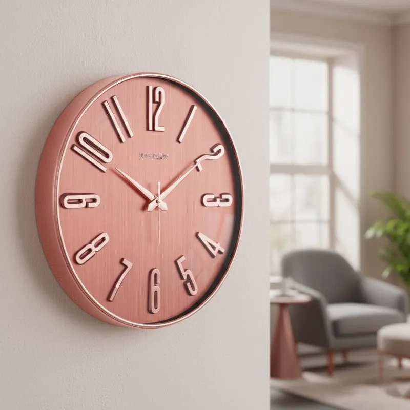 Elite Numeric Plastic Wall Clock - Pink & Rose Gold media 5