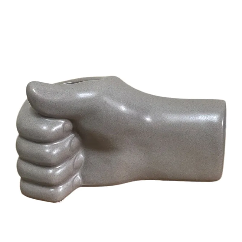 Hand Hewn Ceramic Vase - Grey media 3