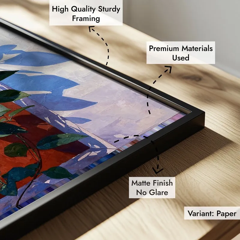 Scarlet Petals Canvas Wall Painting - Black Frame media 6