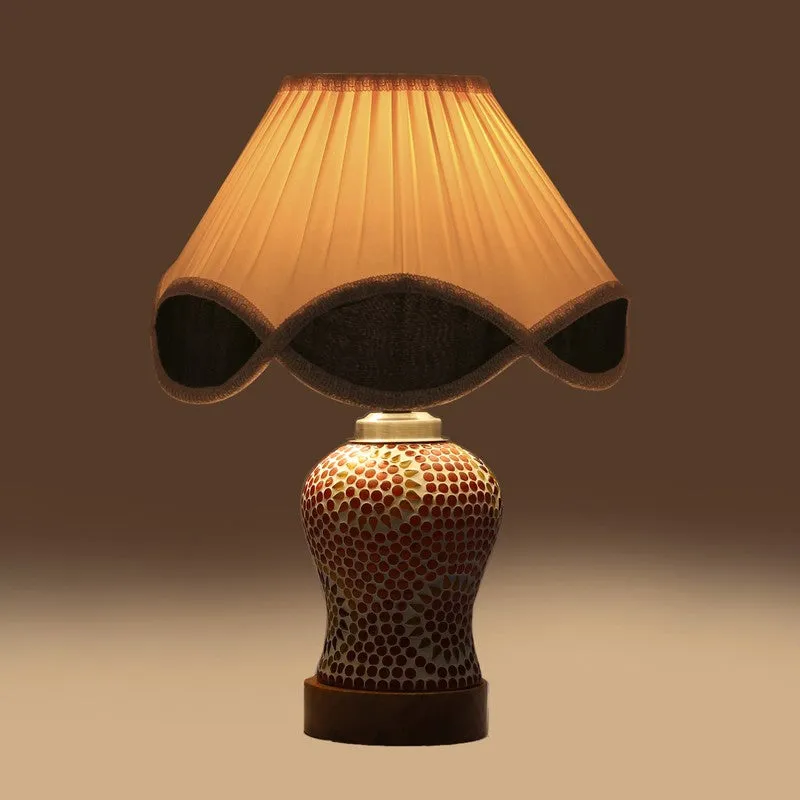 Aranya Arc Pleated Wooden Table Lamp - Multicolor media 7