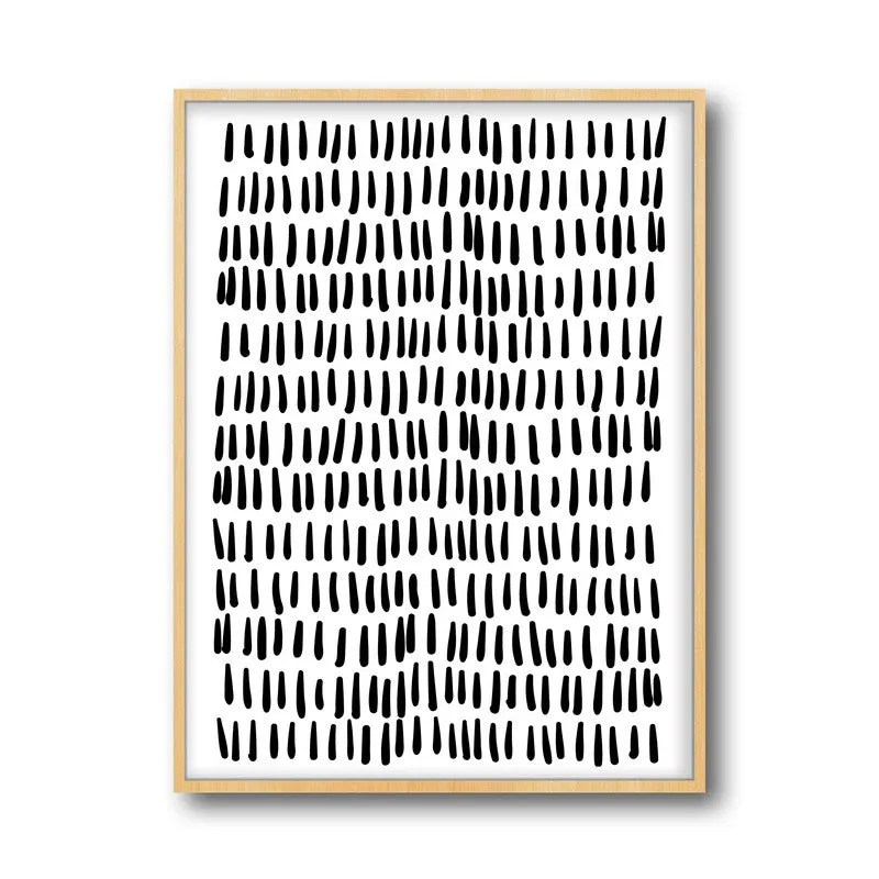 Ink & Doodle Framed Canvas Archival Canvas Wall Painting - Natural Brown Frame media 4