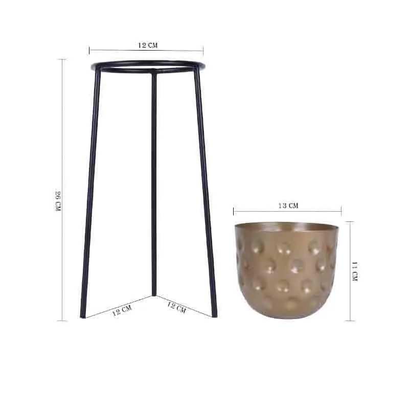 Dimpled Planter With Stand - Set Of Two media 6