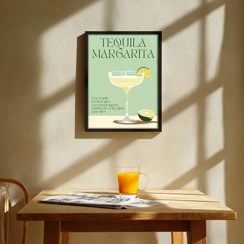 Tequila Margarita Archival Canvas Wall Art - Black media 1