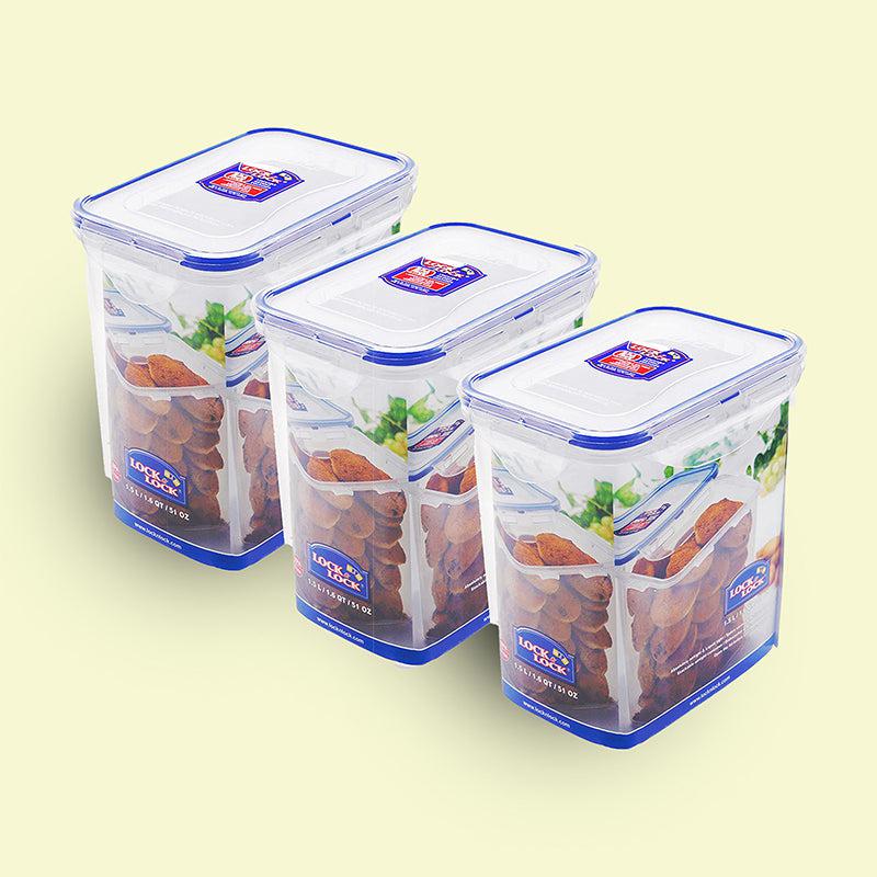 Storeio Airtight Plastic Storage Container (1500 mL Each) - Set Of Three