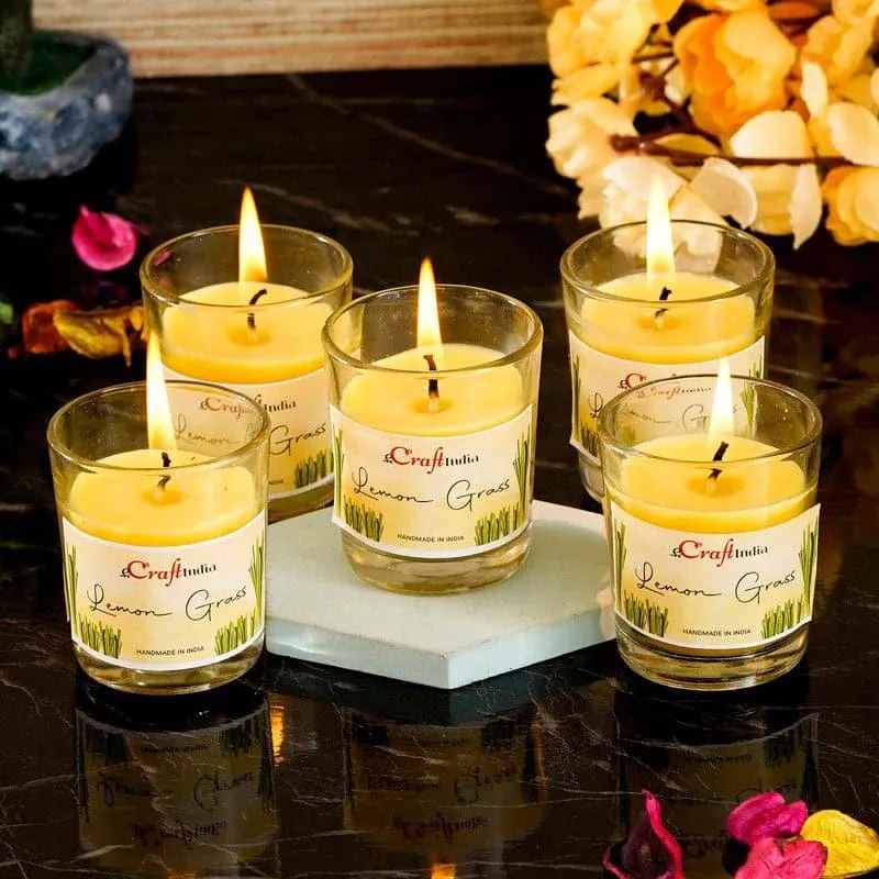 Seema Lemon Grass Scented Candle - Set Of Five media 1