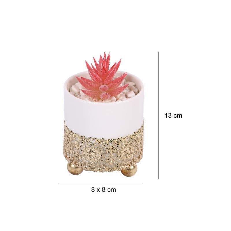 Faux Pink Agave In Decorative Pot - 12 cms media 5