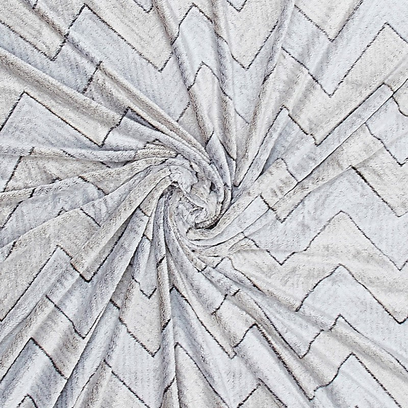 Monte Carlo Chevra Zigzag Print Polyester Blanket (Beige) - 300 GSM media 6