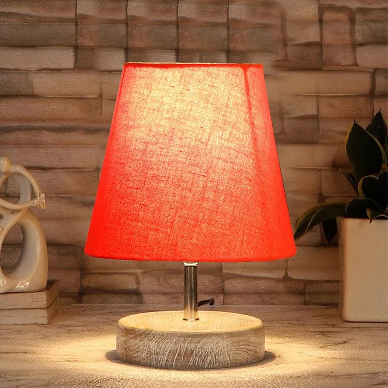 Renvo Fabric Table Lamp - Orange,Brown media 1