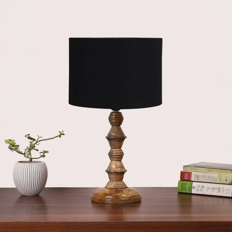 Cotin I Timber Wooden Table Lamp - Black,Brown media 3