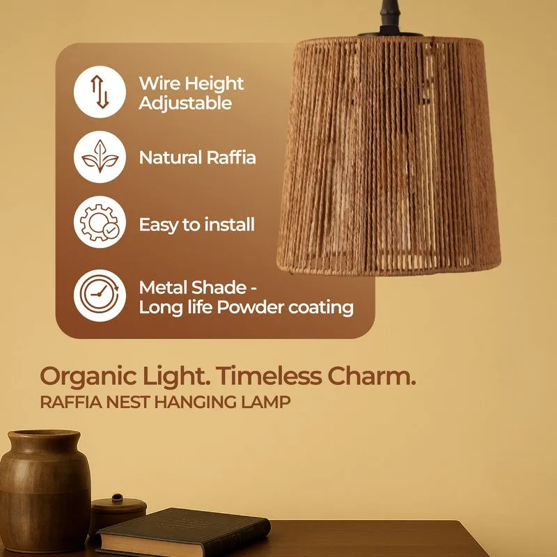 Zerron Ceiling Raffia Ceiling Lamp media 5