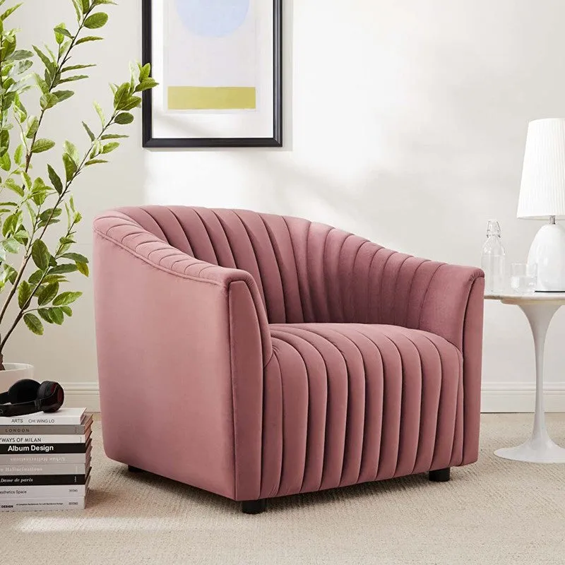 Urbanix Neem Wood Accent Chair - Pink media 4
