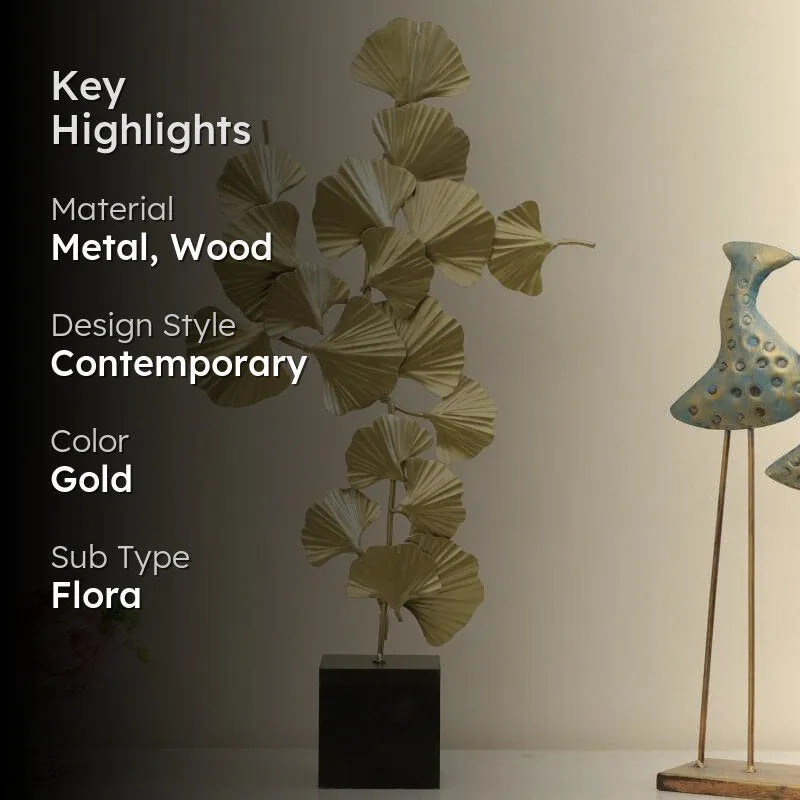 Promotional image of the gold leaf-inspired showpiece with highlight text overlay