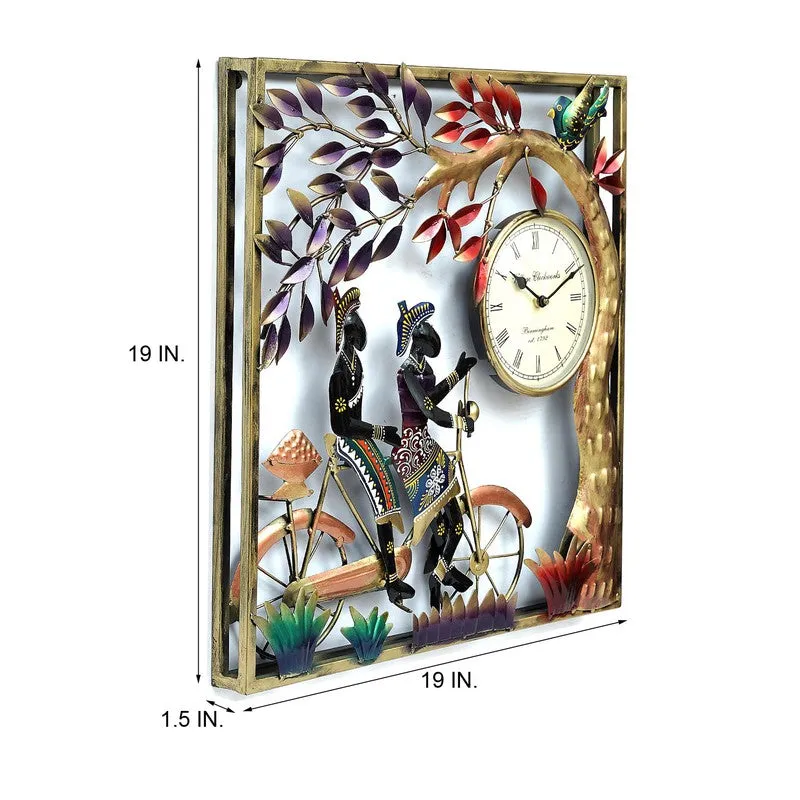 Tribal Couple Frame Artwork Metal Wall Clock media 7