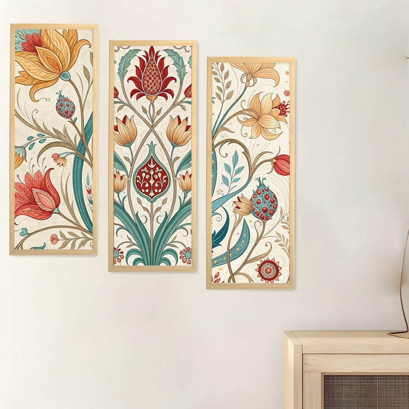 Blossomora Wall Painting - Set Of Three media 4