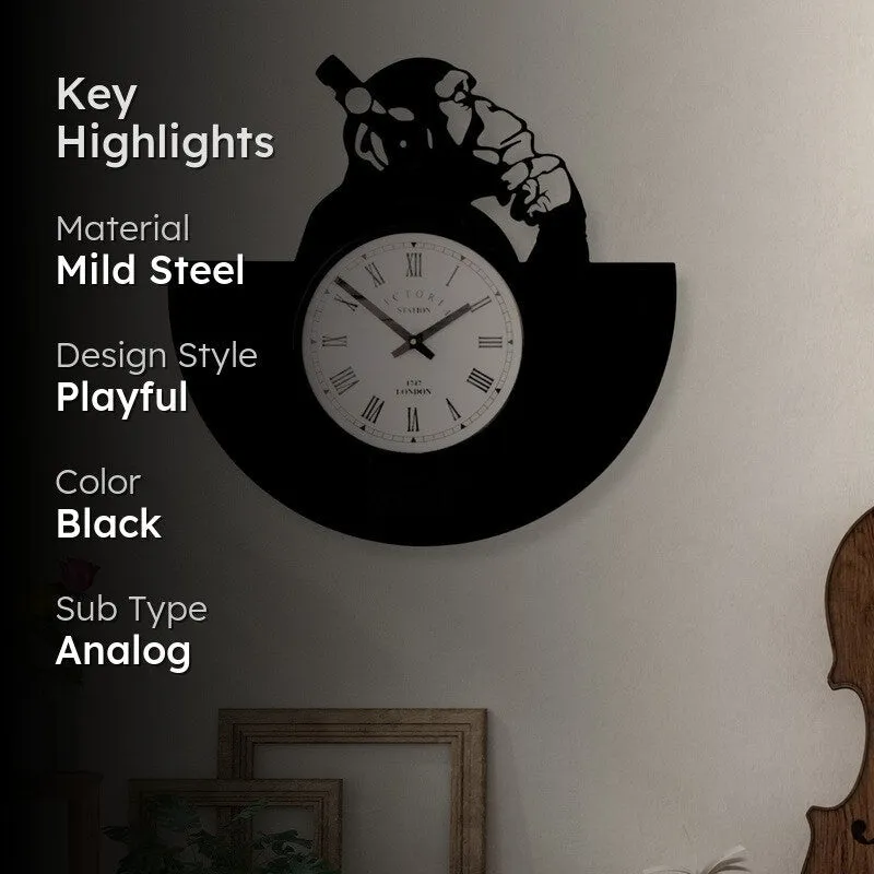 Flash Steel Analog Wall Clock - Black media 2