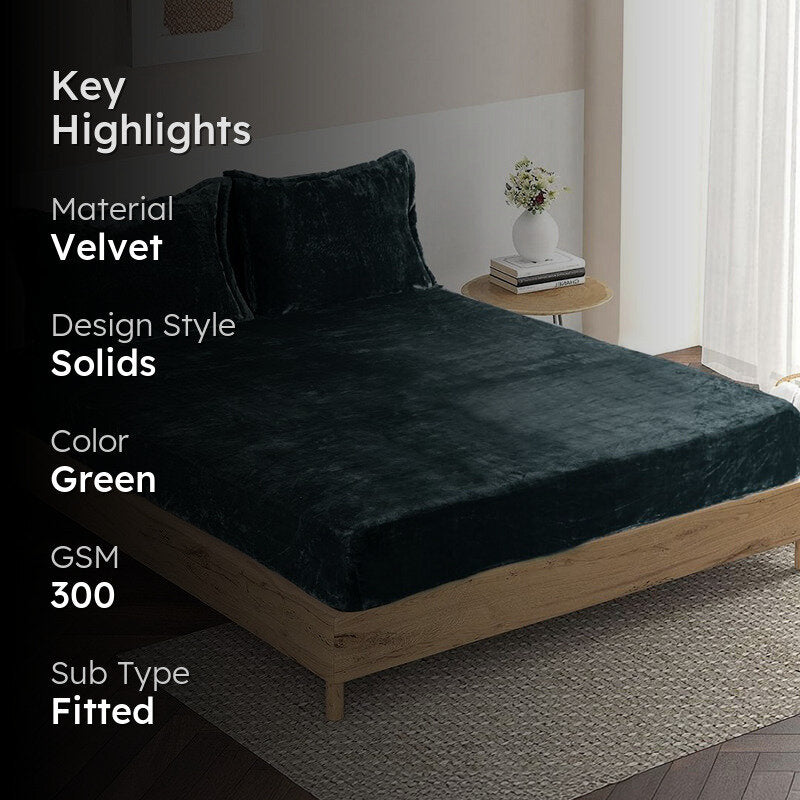 Casselle Velvet Bedsheet (Grey) - 300 GSM media 2