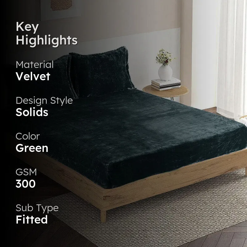 Casselle Velvet Bedsheet (Grey) - 300 GSM media 2