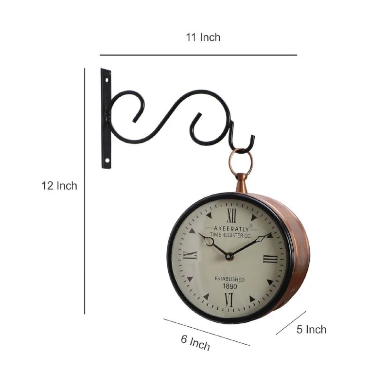 Rija Double Sided Wall Clock - Gold & White media 5