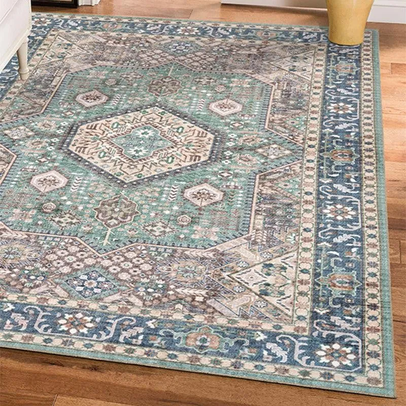 Noah Ethnic Polyester Carpet - Teal media 3