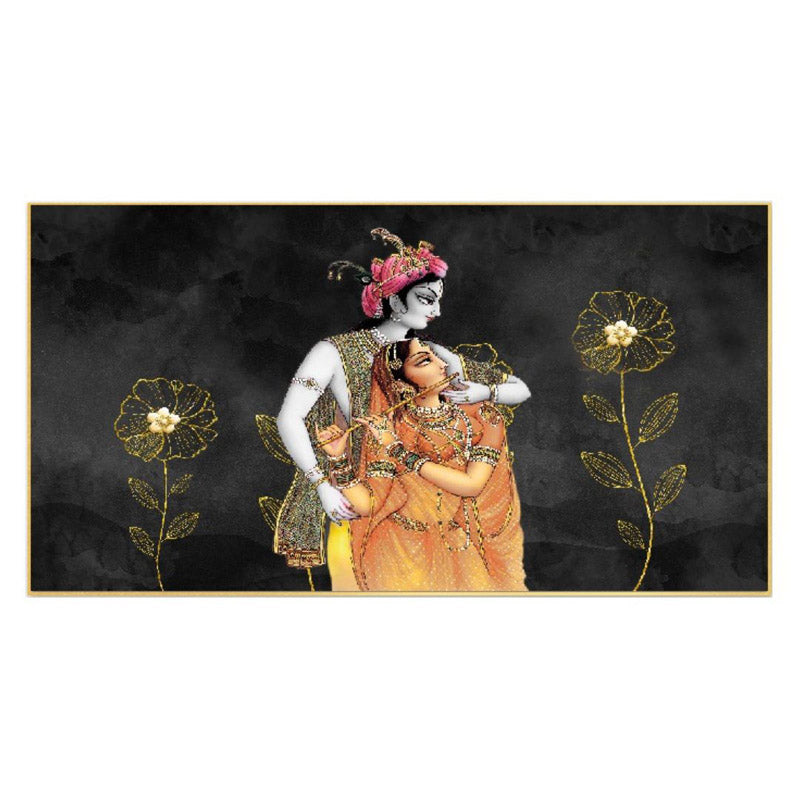 Radha Krishna Natya Canvas Wall Painting media 3