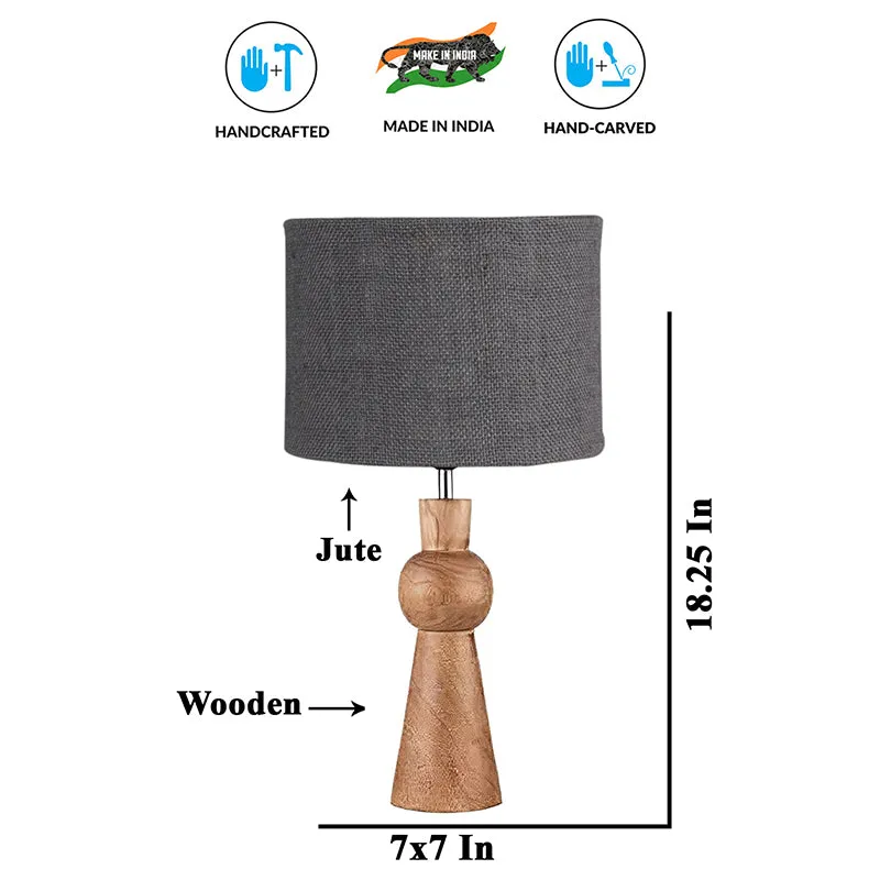 Angler Jute Wooden Table Lamp - Grey,Brown media 5