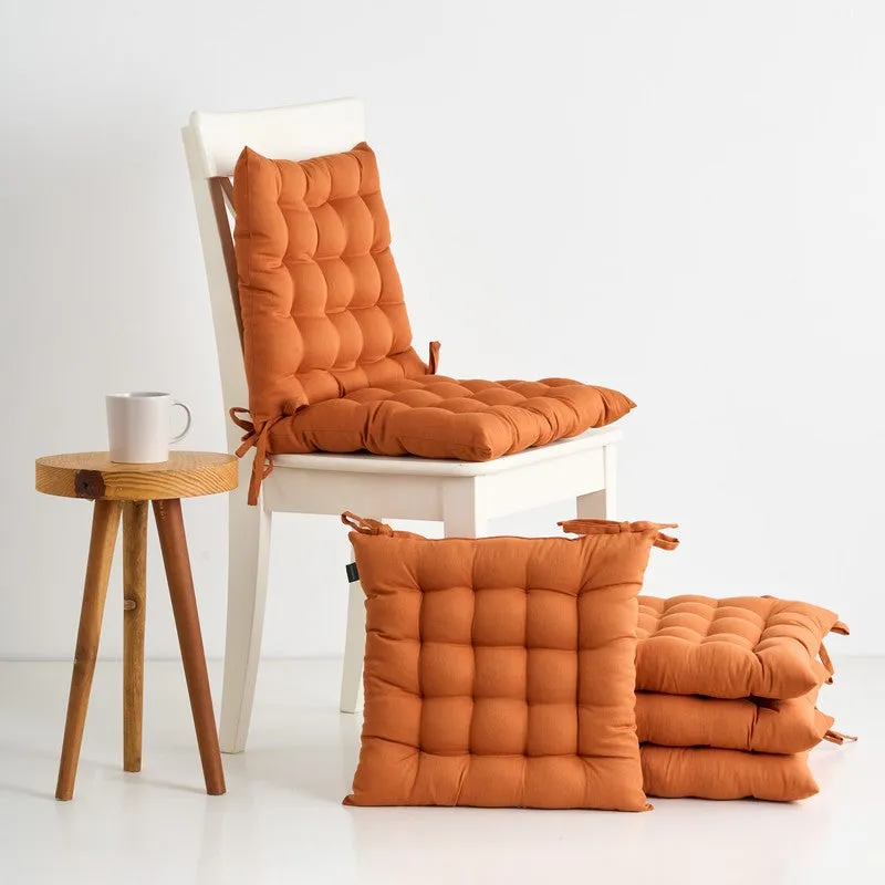 Seatease Cotton Chair Pad (Brown) - Set Of Six media 1