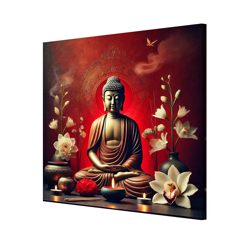 Candlelight Buddha Wall Painting media 6
