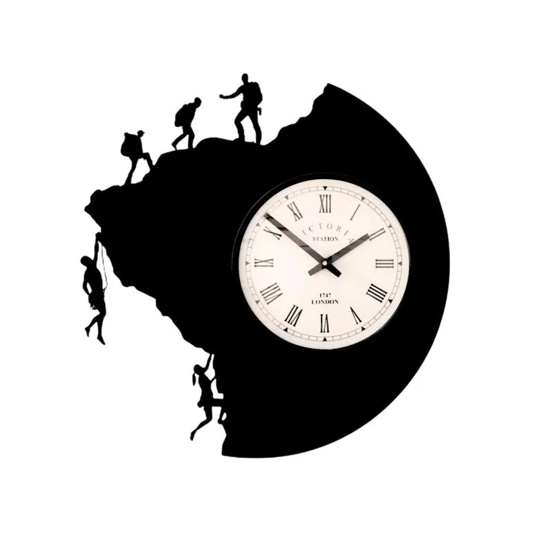 Cliffora Steel Analog Wall Clock - Black media 4