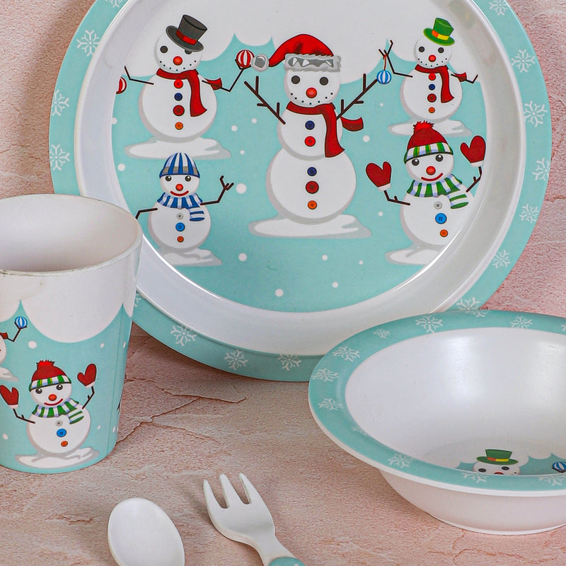 Snowman Party Kids Dinner Set - Five Piece Set media 3