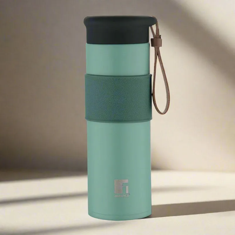 Bergner Walking Mountain Mist Thermosteel Hot And Cold Flask (Green) - 450 mL media 1