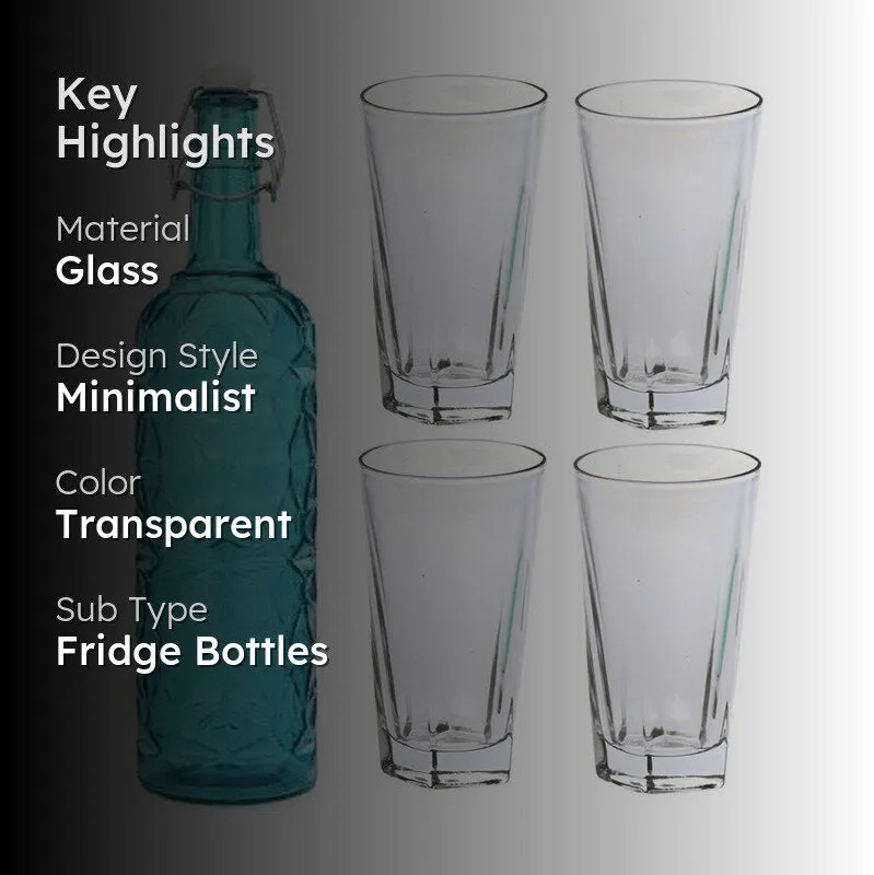 Ansel 1000 mL Water Bottle With 300 mL Glasses - Five Piece Set media 2