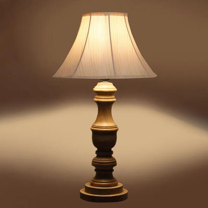 Twistra II Carve Wooden Table Lamp - White,Brown media 5
