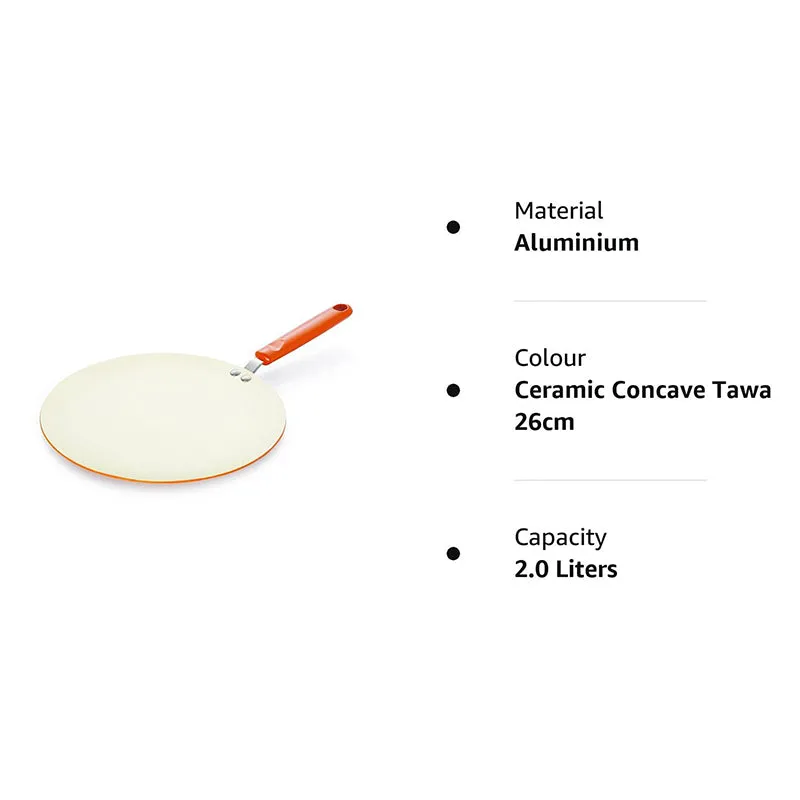 Nirlon Orange Ceramic Coating Non Stick Roti Tawa - 10 Inches media 3