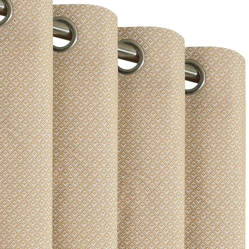 Form Ease Cotton Room Darkening Curtains (Beige) - Set Of Two media 5