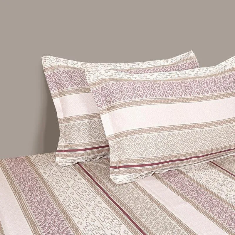 Swayam Marg Striped Cotton Bedsheet - 200 TC media 3
