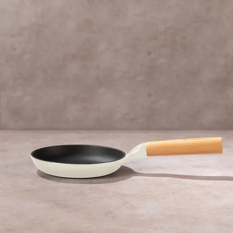 Cumin Co Enamel Cast Iron Frying Pan (White) - 750 mL media 5
