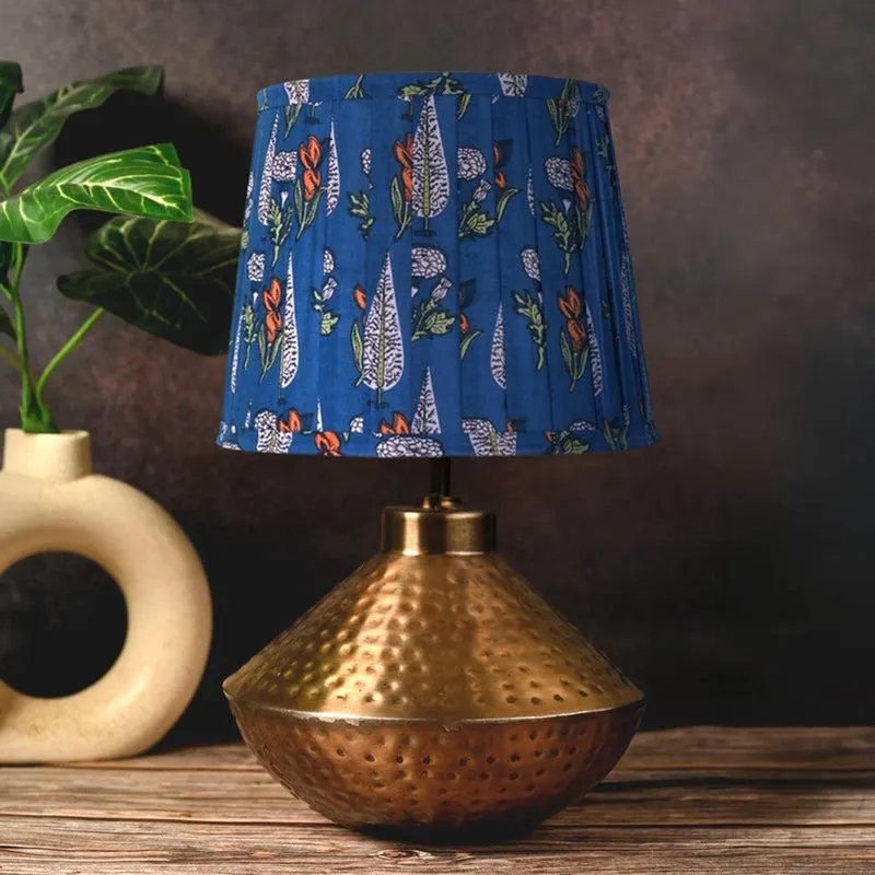 Indigo Meadow Metal Base Cotton Table Lamp - Multicolor media 3