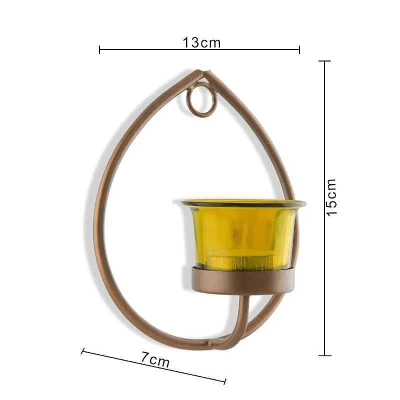 Gold Drip Sconce Candle Holder (Yellow) - Set Of Two media 4