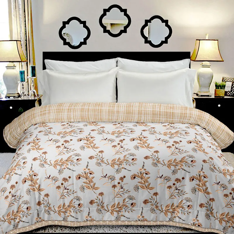 Phiranga Floral Cotton Dohar (Yellow) - 210 TC media 1
