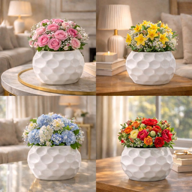 Pureva Ceramic Vase - White media 5