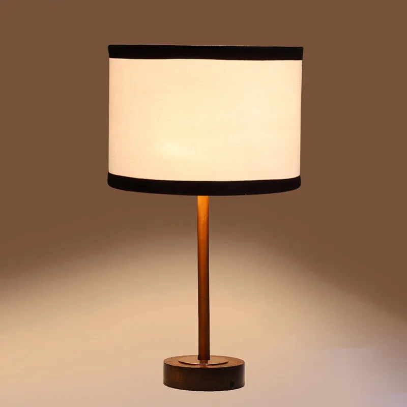 Cotin I Stripe Rodin Wooden Table Lamp - White,Copper,Brown media 6