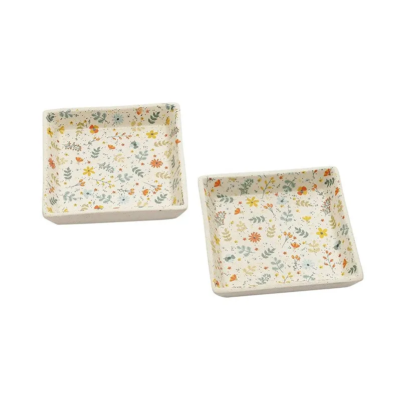 Bloomstone Multicolor Square Stoneware Platter - Set of Two media 4