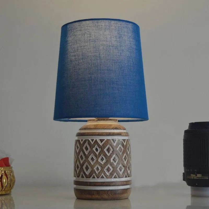 CleanEdge Wooden Table Lamp - Blue media 4