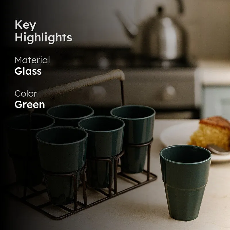Terra Vibe Kulhad (120 mL,Green) - Seven Piece Set media 2
