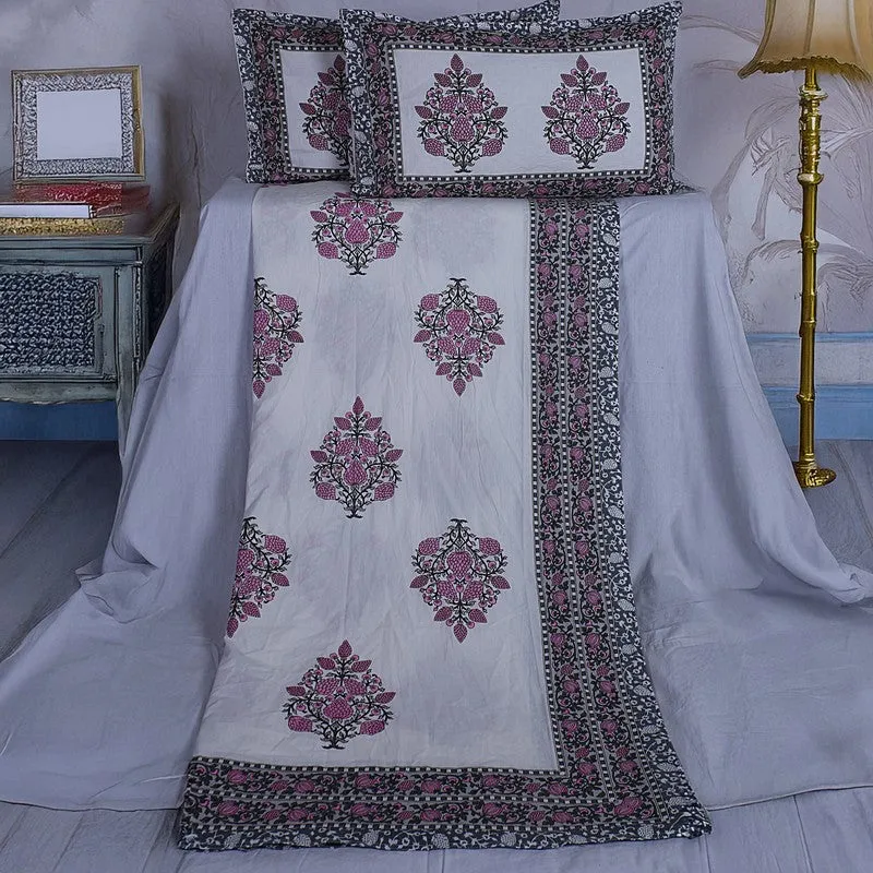 PetalRiwaaz Handblock Printed Cotton Bedsheet (Purple) - 400 TC media 6