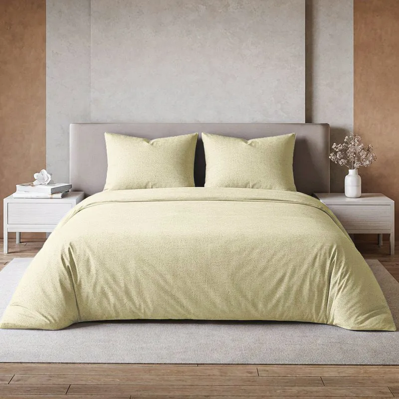 Maison Fitted Solid Cotton Bedsheet (Ivory) - 200 TC media 1