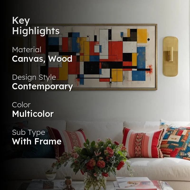 Linear Rhythm Canvas Wall Painting With Frame media 2
