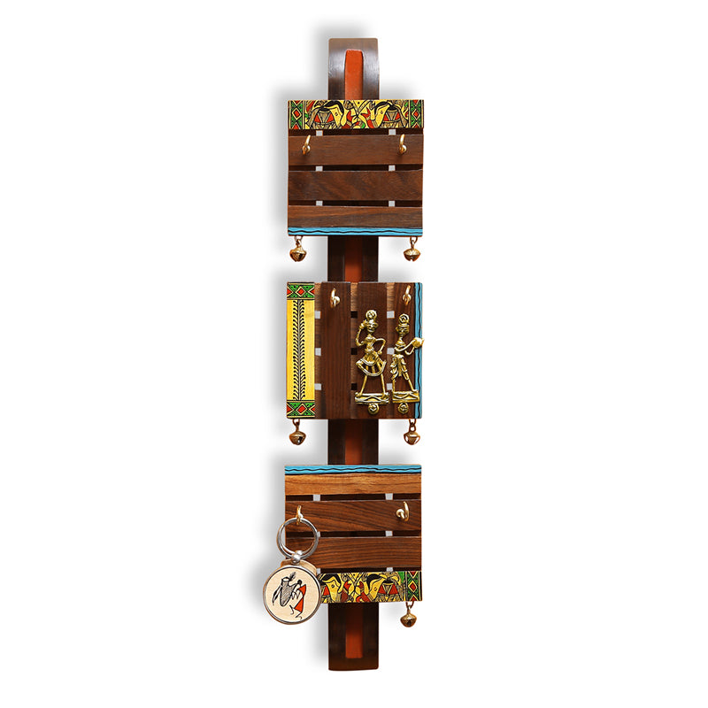 Totem Handpainted Sheesham & Teak Wood Key Hook image 4