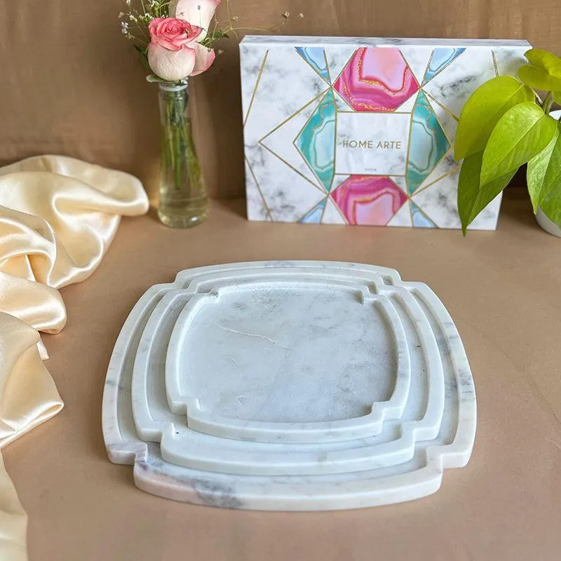 Ivory Cross Marble Platter - Set of Three media 3